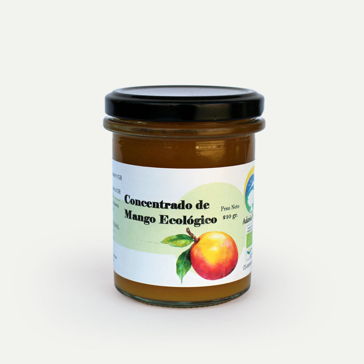 Ekologiškas mango žemas stiklainyje